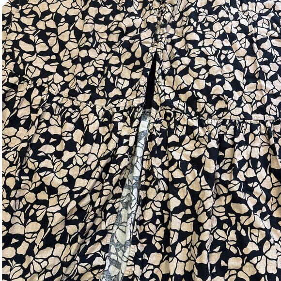 Abercrombie & Fitch Womens XL Linen Blend Brown Floral Midi Dress Ethreal - Picture 5 of 12
